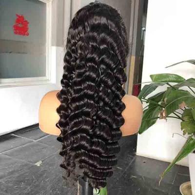 China Bulk 13x6 HD Lace Wig Double Drawn Loose Deep Wave Human Hair for sale