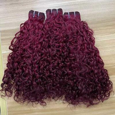 China Burgundy Brazilian Virgin Cuticle Aligned Pissy Curls Hair Extension,Super Double Drawn Pixie Curl Human Hair Bundle for sale