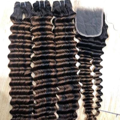 China Nigerian 12A Grade Cuticle Aligned Mink Unprocessed Pixie Curl Vietnam Double Drawn Raw Virgin Hair Highlight Deep Wave for sale