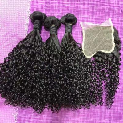 China 12A Super Funmi doble dibujado pelo humano rizado paquetes Kinky extensiones de pelo rizado en venta