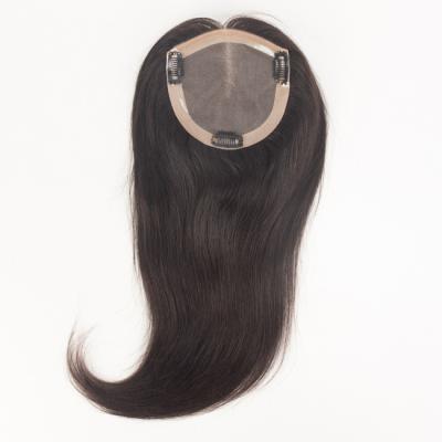 China Natural Real Virgin Remy Ladies Vrouwen Toupee Peruken Mensenhaar Vervanging Transparante kant Topper Te koop