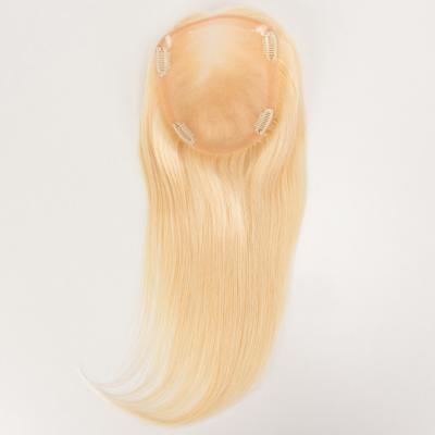 China 6x8 Women'S Toupee Wigs Remy Hair Lace Closure Topper Cuticle Aligned Real Blonde #613 for sale