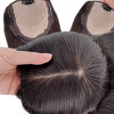 Cina Base di seta Marrone Femminile Toupee Neri Persone Capelli Umani Parrucche 140% Densità in vendita