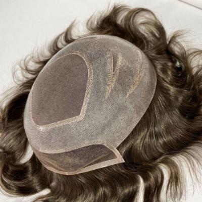 China 6 inch Mensen haar Toupee Mono kant pruiken Zilk basis sluiting Te koop