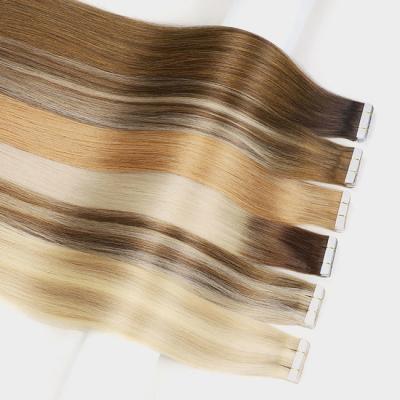 China Bulk Double Drawn Tape In Human Hair Extensions 100% Remy Virgin Mini Tape For Braiding for sale