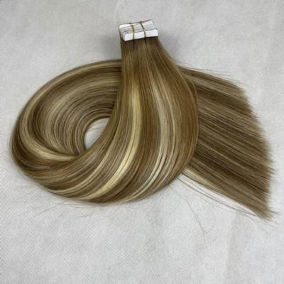 China Natural Remy brown Tape In 99J Hair Extensions Invisible Injected for sale