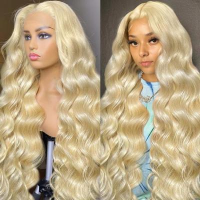 China Deep Wave 13X6 HD Full Lace 613 Blonde Peruca Frontal Cabelo Humano Crudo Com Cabelo de Bebê à venda