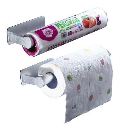 China Modern Aluminum Self-adhesive Roll Paper Holder Kitchen Toilet Paper Holder Space Film Condom Holder Nail Free for sale