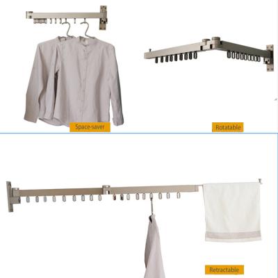 China Wall Mounted Type Adjustable And Retrackable Space Saver Clothes Drying Rack for sale