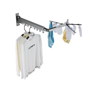 China Wall Mounted Type Aluminum Alloy Wall Mount Telescopic Balcony Clothes Drying Rack Foldable Retractable Clothes Drying Rack for sale