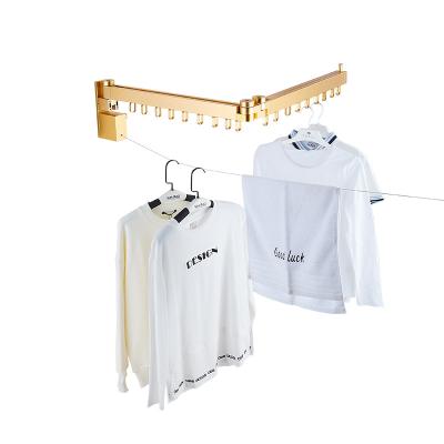 China Wall Mounted Type Aluminum Alloy Wall Mount Telescopic Balcony Clothes Drying Rack Foldable Retractable Clothes Drying Rack for sale