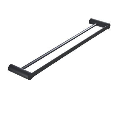 China Modern Black 304 Stainless Steel Double Towel Rack Towel Rack for sale