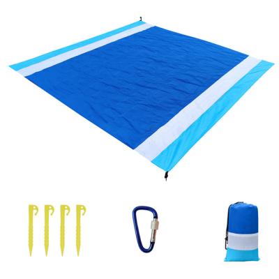 China Outdoor China Polyester Ripstop 210T Beach Accessories Lightweight Portable Rug Sand Free Travel Picnic Mat for sale