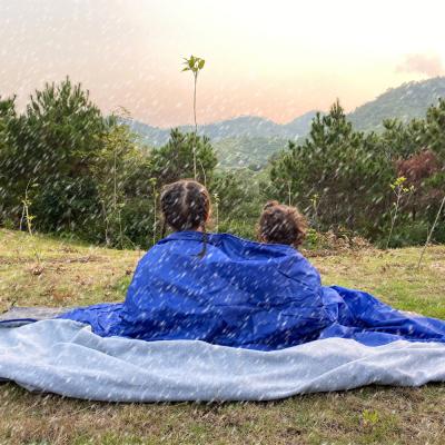 China 2021 Hot Selling Fleece + Polyester Outdoor Exercise Mat Foldable Air Sleep Pad Camping Mat for sale