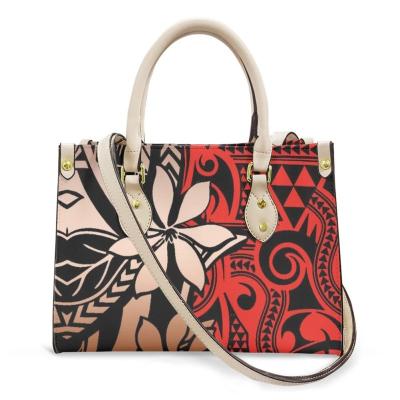 China PORTABLE Wholesale Totes Female Polynesian Samoa Tattoos Luxury Designer Top Handle Shoulder Bag Portable Travel Shopping Handbags for sale