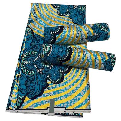 China Anti-Static African Real Wax Print Ankara And Java Style Colorful Knitted Cotton Fabric For Women for sale