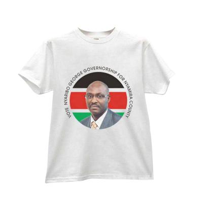 China Anti Shrink Election African Promotional Items African Fabric Printing T Shirt For Men for sale