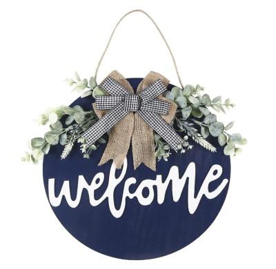 China USA Home Decor Outdoor Indoor Wall Hanging Main Entrance Gift Wooden Housewarming Welcome Sign for sale