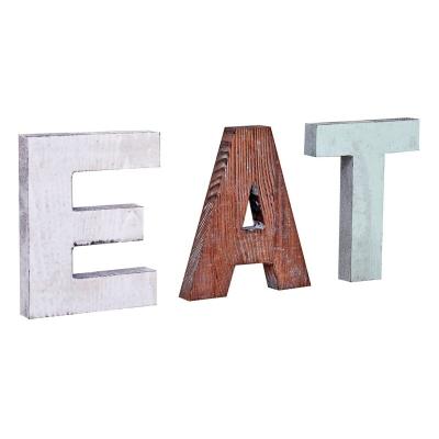 China Rustic Free Dual-Function Letters Large Double Function Factory Cutout Wood Block Office Wood Block Word Wall Sign Custom Home Decoration for sale