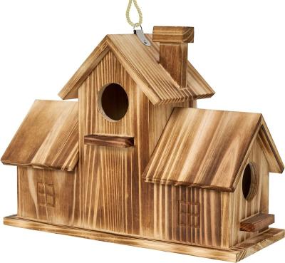 China Custom BSCI Decoration Home Factory Outside Room Blue Bird Finch Cardinals Hanging Garden Families Wooden Bird Rooms for sale