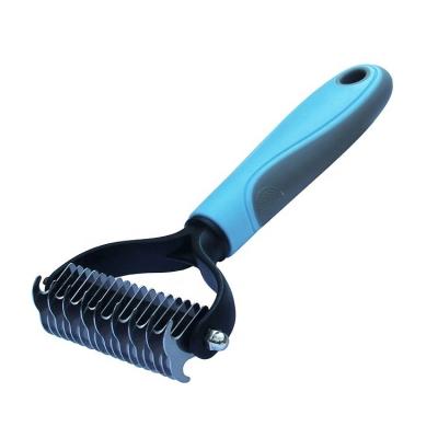 China Viable 2 Sided 17 Teeth Pet Throwing Open Dematting Underlay Knot Rake Comb For Dogs And Cats for sale