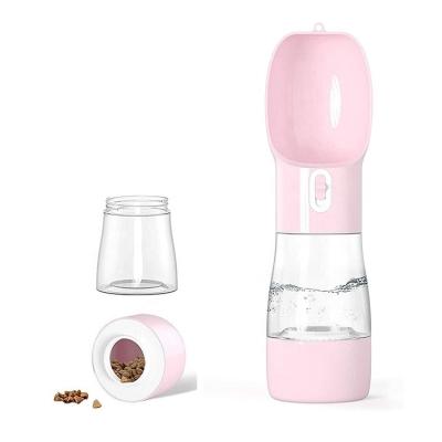 China Sustainable Multifunctional Outdoor Pet Drinking Bottle With Food Bowl For Walking Traveling Hike for sale