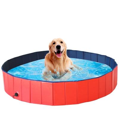 China Sustainable Collapsible PVC Pet Pool Bathing Tub For Outdoor Swimming for sale