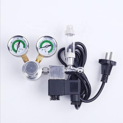 China Sustainable Aquarium CO2 Cylinder Regulator With Double Gauges Solenoid Valve And Bubble Counter for sale