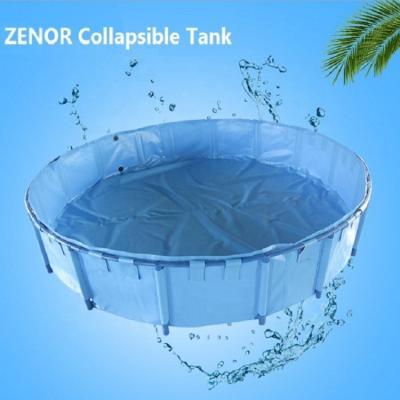 China 12.5cbm Sustainable Collapsible Diameter 4mxH1m PVC Tarpaulin Koi Fish Tank For Breeding for sale