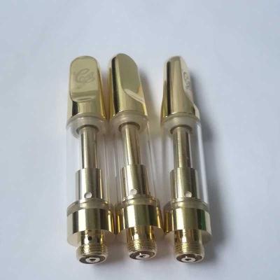 China Metal Gold Tip Empty Oil E Cigarette Cartridge 0.8ml 1ml Ceramic Atomizers 510 Thread for sale