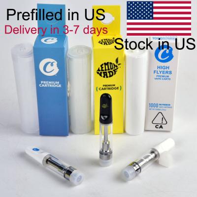 중국 Prefilled Cookies Vape Cartridges Ships from USA Disposable E-cigarettes Filled 1000mg 1ml Ceramic Glass Thick Oil Dab 판매용