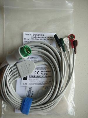 China Mindray EA6251B 5-lead 12 Pin ECG Cable, Snap, AHA/040-000961-00  Leadwires for sale