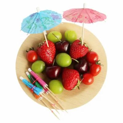 China Disposable Bamboo Disposable Fruit Sticks Decorative Fruit Fork Colorful Star Bamboo Stick Fruit Skewers for sale