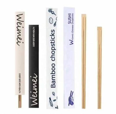 China Disposable Custom Printed Eco-frindly Natural Bamboo Chopsticks Sushi Stick With Paper Package for sale