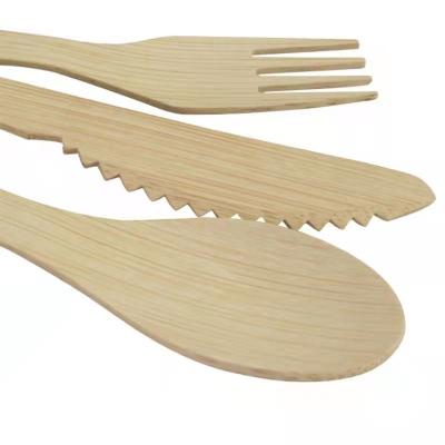 China Eco-friendly Eco Friendly Biodegradable Disposable Bamboo Cutlery With Napkin Fork Knife Spoon Cutlery Travel Set for sale