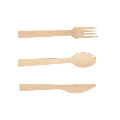 China Disposable Eco Friendly Stocked Biodegradable Factory Wholesales Price Eco Friendly Bamboo Cutlery Disposable Knife Fork Spoon Kit for sale