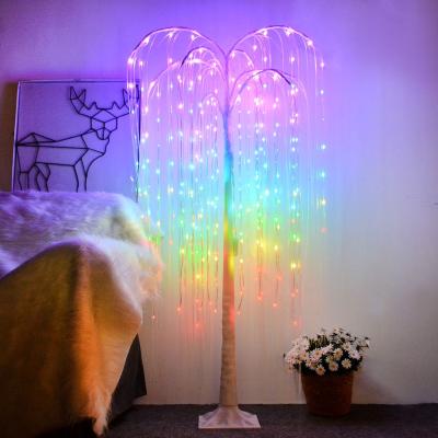 China Outdoor Indoor Decoration Pop Up Artificial Led Weeping Willow Lights Outdoor For Home Decor Holiday Lighting Mobile APP Control Led Christmas Lights for sale