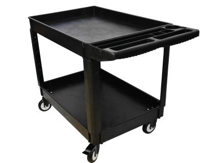 China Serving Cartf Durable All-Plastic Flat Surface Shelf Three Tray Serving Cart for sale