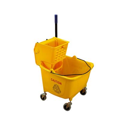 China Sustainable High Quality Cleaning Plastic Broom Wringer Heavy Duty Public Places Wipe Bucket With Wringer for sale