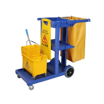 China New Design Bucket Trolley Medical Hospital Janitor Cleaning Trolley Universal Eco - Friendly for sale