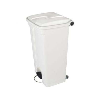 China Rubbermaid Sustainable Pedal Plastic Trash Bin Plastic Sanitary Waste Bin With Wheels for sale