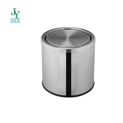 China Sustainable Stainless Steel Office Side Trash Can Countertop Trash Box With Swing Lid for sale