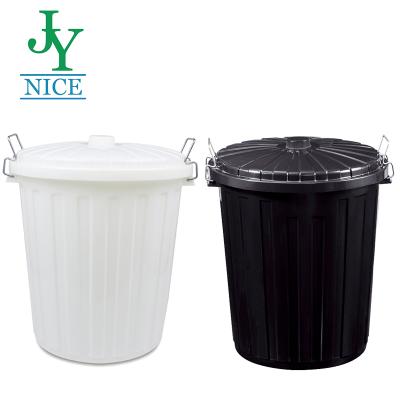 China Sustainable 77Qt Outdoor Round Waste Collection Trash Can Plastic Garbage Bin With Lid for sale