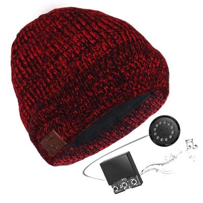 China Smart Headphone Beanie Speaker Wireless Headband Earphone Hat With Mic Winter Outdoor Sports Stereo Music Knitted Hat for sale