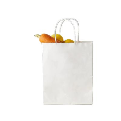 China Wholesale Brown Kraft Paper China Square Bottom Handle Recyclable Custom Printing Recycled White Shopping Bags With Your Own Logo for sale