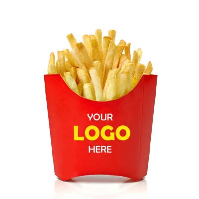 China Fast Food Packing Disposable Fast Food French Fries French Fries Holder Packaging Takeout Box Packaging Paper Containers Custom Logo Printing for sale