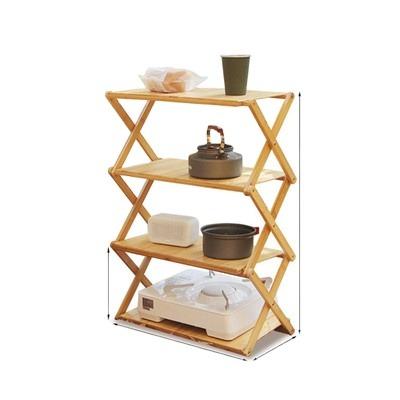 China Outdoor Equipment Raising Beech Wood Picnic Rack Dish Rack Camping Outdoor Folding and Portable Camping Shelf for sale