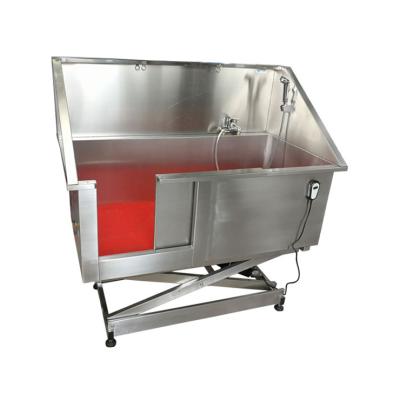 China Economic Fully Welded Stainless Steel Tub Free Standing Bathing Tub For Dog Grooming for sale