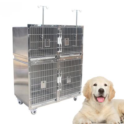 China Large Veterinary Clinic Dog Vet Stainless Steel Instrument Stainless Steel Animal Equipment Cages For Sale for sale