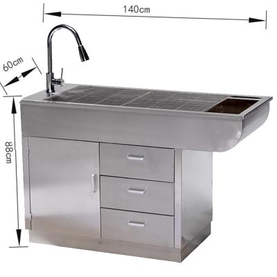 China Pet Surgery Manufacturers Supply Pet Medical Equipment Stainless Steel Animal Disposal Table for sale